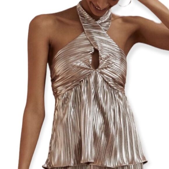 NWT Anthropologie Shimmer V-Neck Tank - Picture 4 of 6